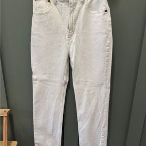Abercrombie & Fitch Cream Ankle Straight Jeans